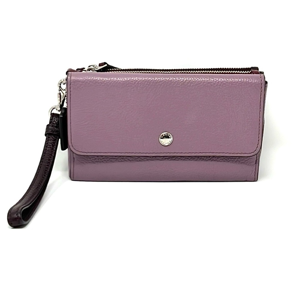 Coach Double Wristlet in Purple Colorblock